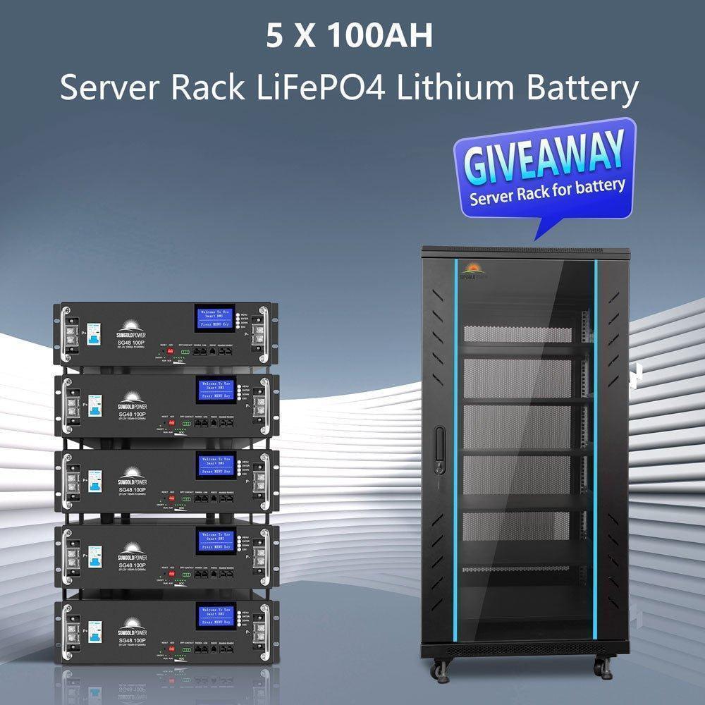 Off Grid Solar Kit 13000W 48VDC 120V/240V 25.6KWH Lithium Battery 22 X 450 Watts Solar Panels SGR-13K25E
