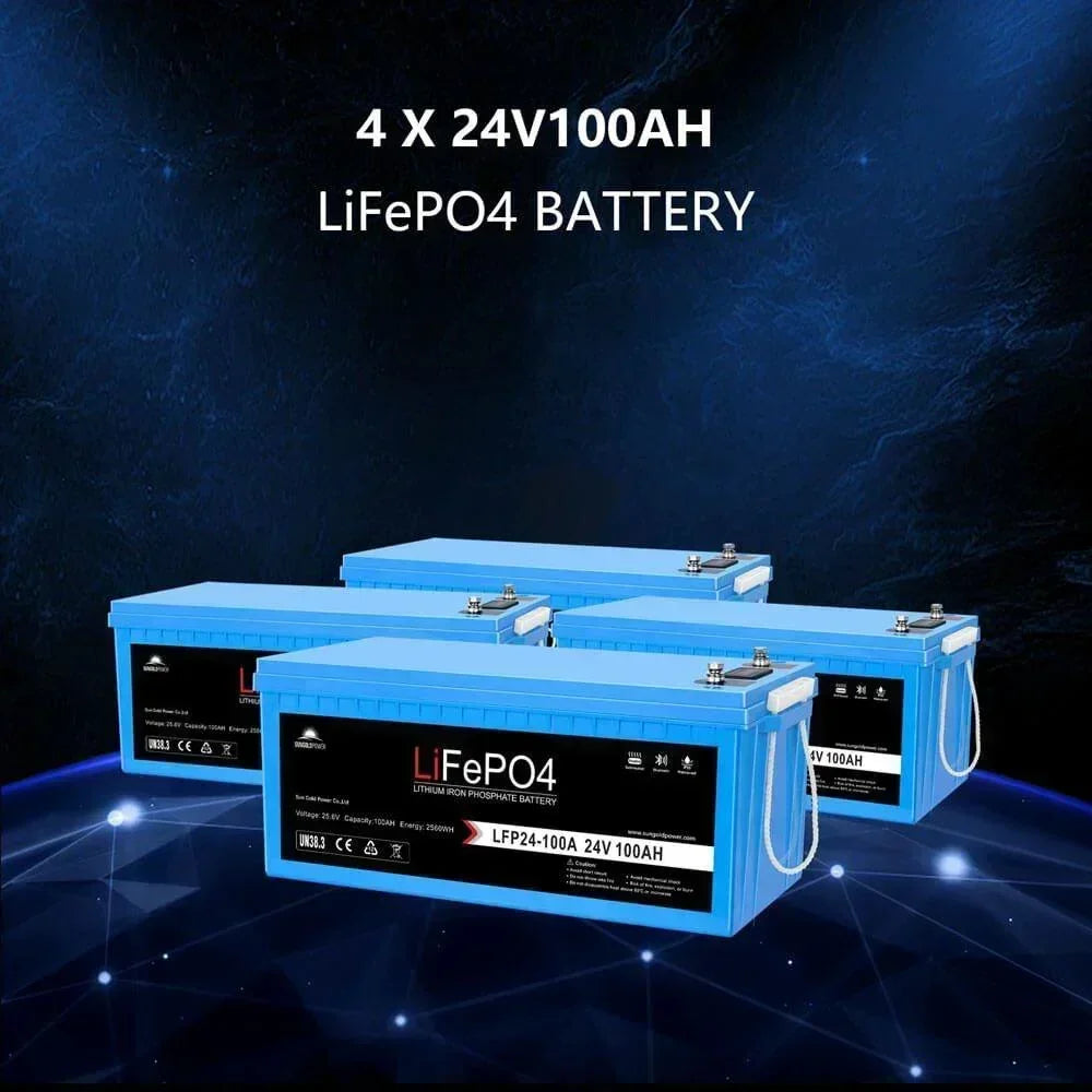 Off Grid Solar Kit 6000W 24VDC 120V/240V 10.24KWH Lithium Battery 6 X 370 Watt Solar Panels SGK-PRO62