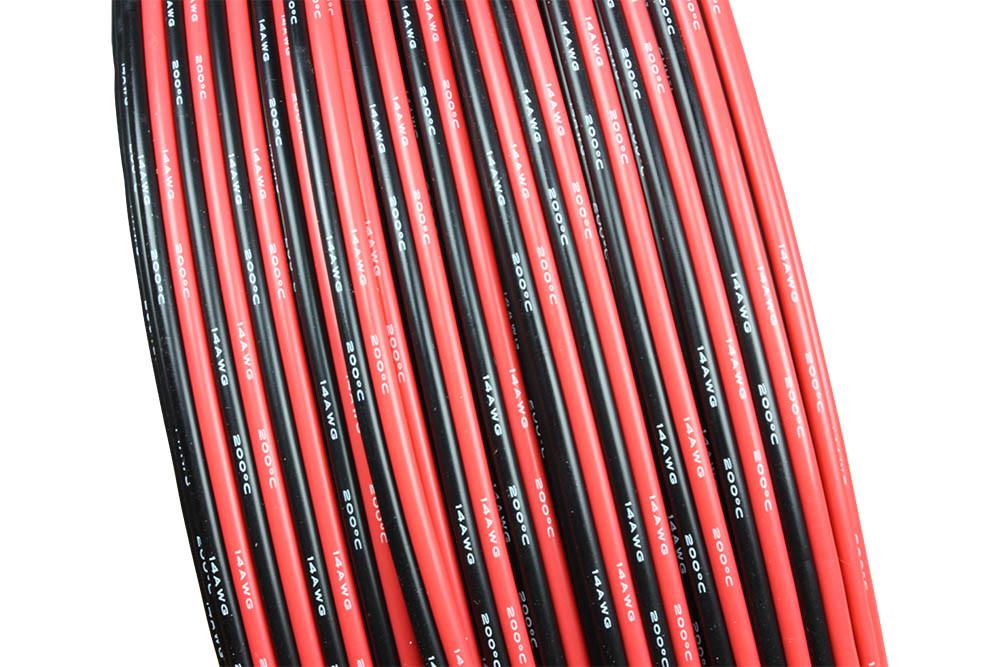 14 AWG Conjoined Red & Black Silicone Wire by the Foot
