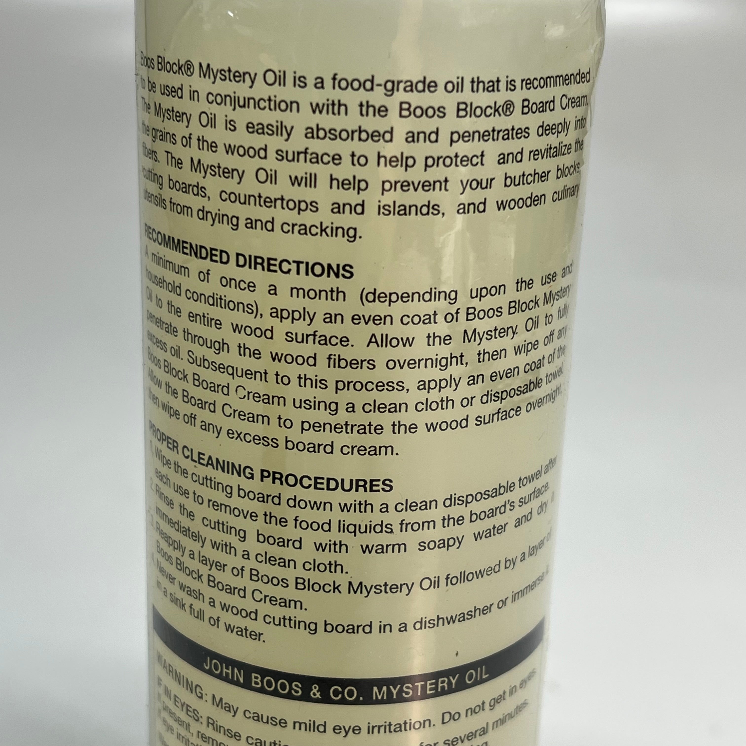JOHN BOOS Cutting Board Oil & Applicator For Wooden Kitchen Accessories 16 Fl Oz