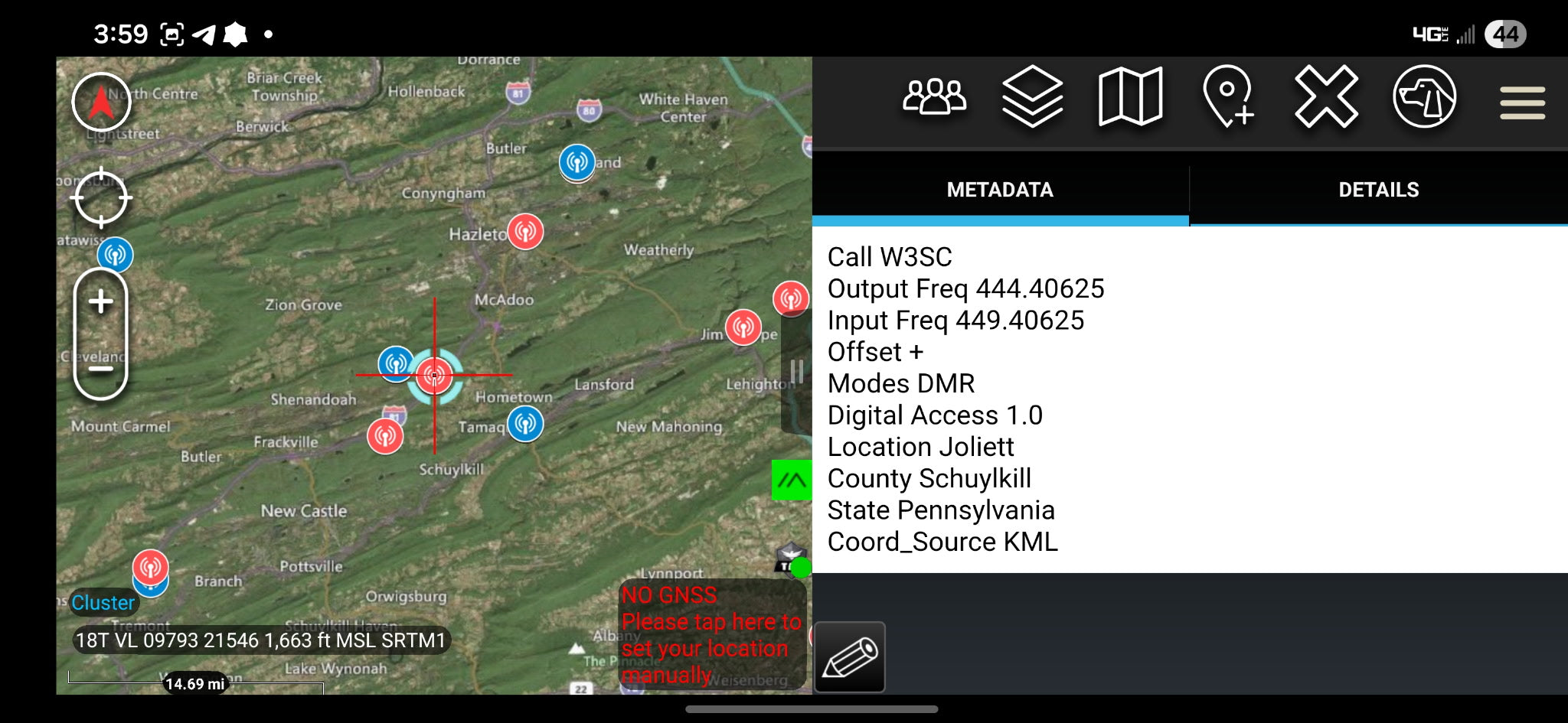 District47 TAK Overlay - VHF/UHF and GMRS Repeater Data Package