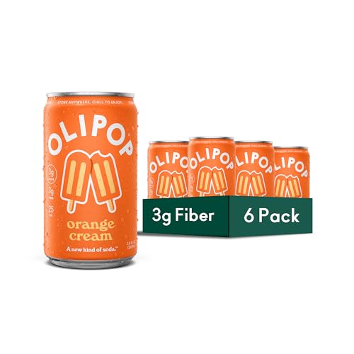 Olipop Minis Orange Cream Prebiotic Soda, Case of 4, 6 Pack, 7.5 fl oz Cans