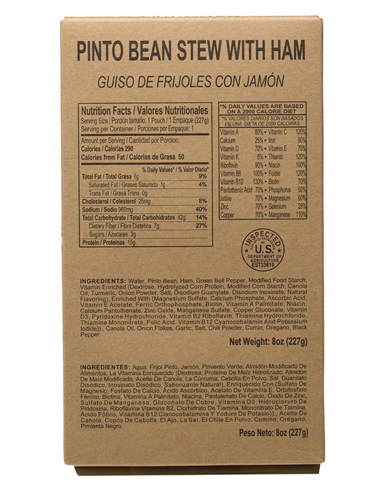 Case of 12 Single Complete MRE Meals – Standard Variety without Heaters