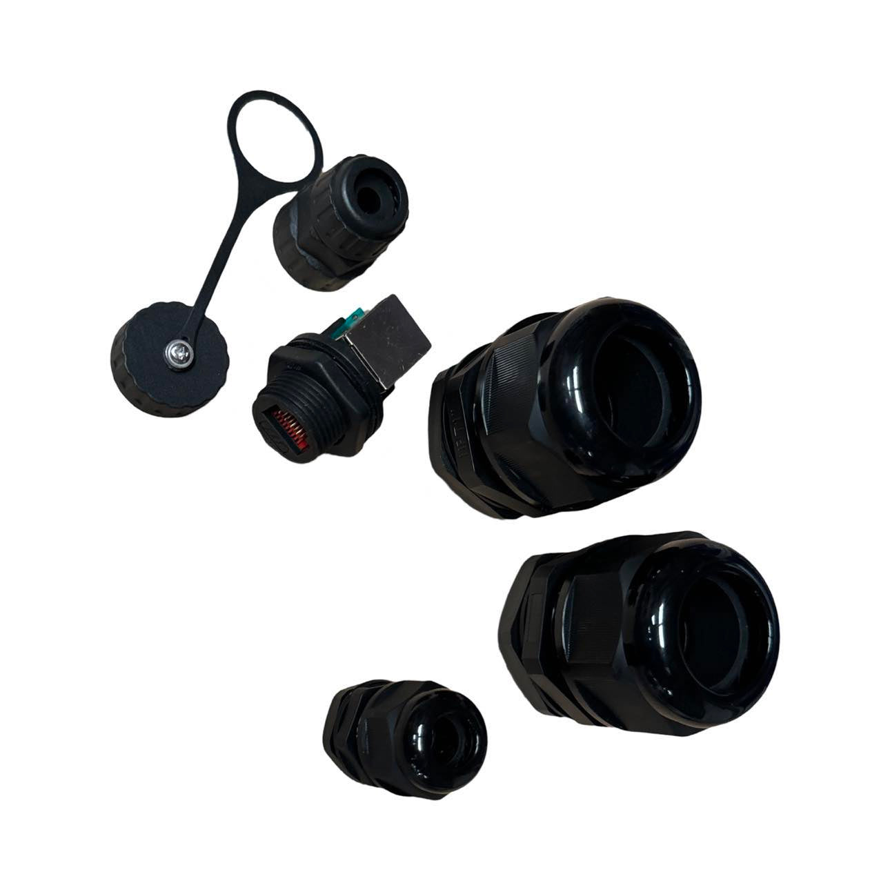 Waterproof Cable Glands, Step Drill Bit, and RJ45 to XLR Pass-Through