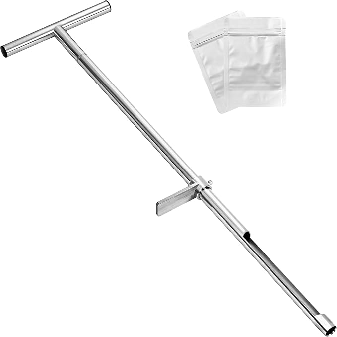 Soil Sample Probe, 36 Inch Soil Probe Rod, Ground Probe Rod, My Soil Test Kit, Stainless Steel Soil Sampler Tool for Soil Sampling, Gardening