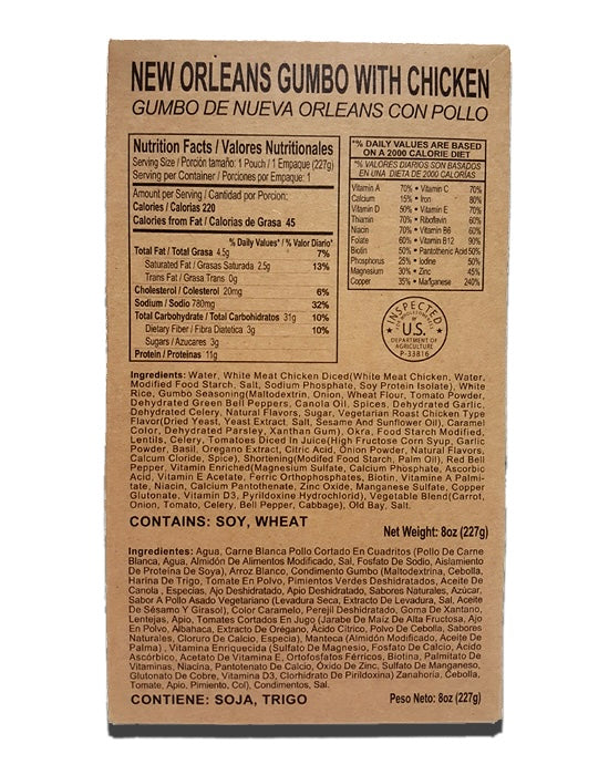 Case of 12 Single Complete MRE Meals – Standard Variety without Heaters