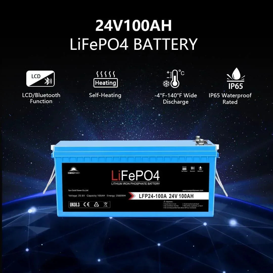 Off Grid Solar Kit 6000W 24VDC 120V/240V 10.24KWH Lithium Battery 6 X 370 Watt Solar Panels SGK-PRO62
