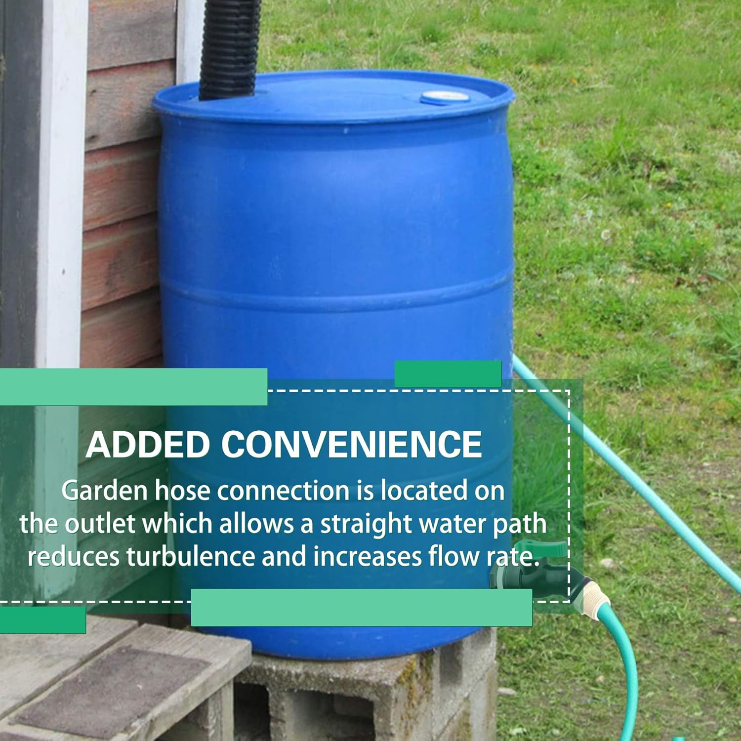 Plastics Rain Barrel Spigot, High Flow Valve Core, Large Flow Water Tank Faucet,3/4 NPS Inlet x 3/4 GHT Outlet Bulkhead Valve for Outdoor Plastic Bucket rainwater Drum Container Downspout Collector in