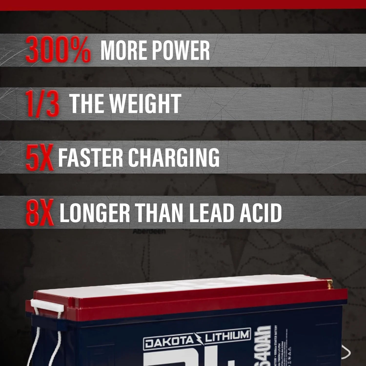 Dakota Lithium + 12V 640Ah LiFePO4 Dual Purpose Battery with CAN Bus