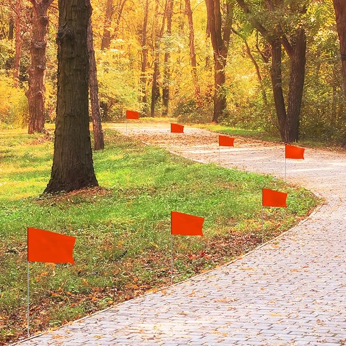 Zozen Marking Flags, Red Color | 1000 Pcs | 15x4x5 Inch, Yard Flags for Lawn & Irrigation & Landscape & Sprinkler & Survey & Dog Training.