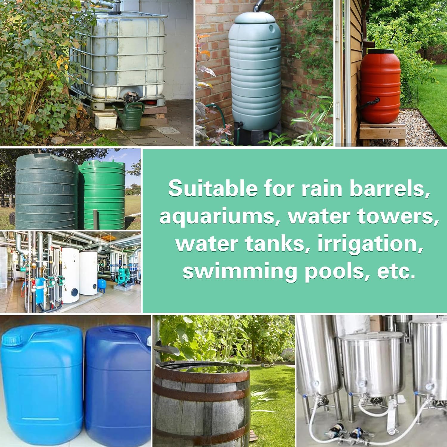 Plastics Rain Barrel Spigot, High Flow Valve Core, Large Flow Water Tank Faucet,3/4 NPS Inlet x 3/4 GHT Outlet Bulkhead Valve for Outdoor Plastic Bucket rainwater Drum Container Downspout Collector in