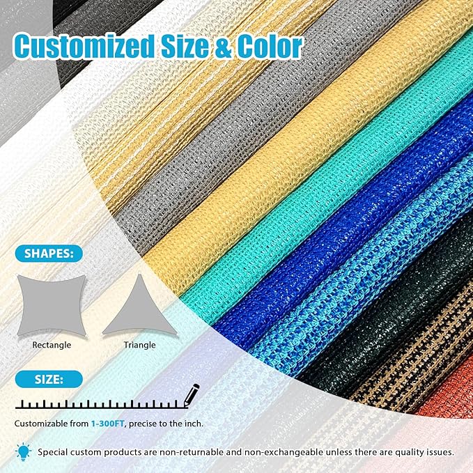 Amagenix Sun Shade Sail 16'X24' Curved Edge Outdoor Shade Canopy Dark Green Breathable 95% UV Block Shade Cloth for Patio Garden Backyard (We Make Custom Size)