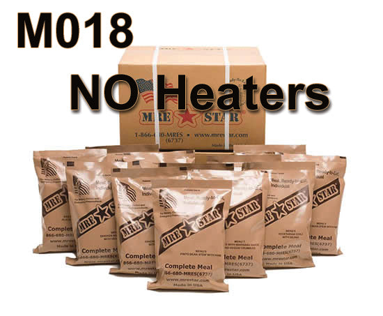 Case of 12 Single Complete MRE Meals – Standard Variety without Heaters