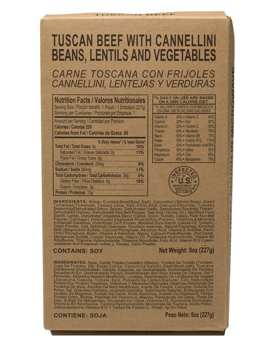 Case of 12 Single Complete MRE Meals – Standard Variety without Heaters