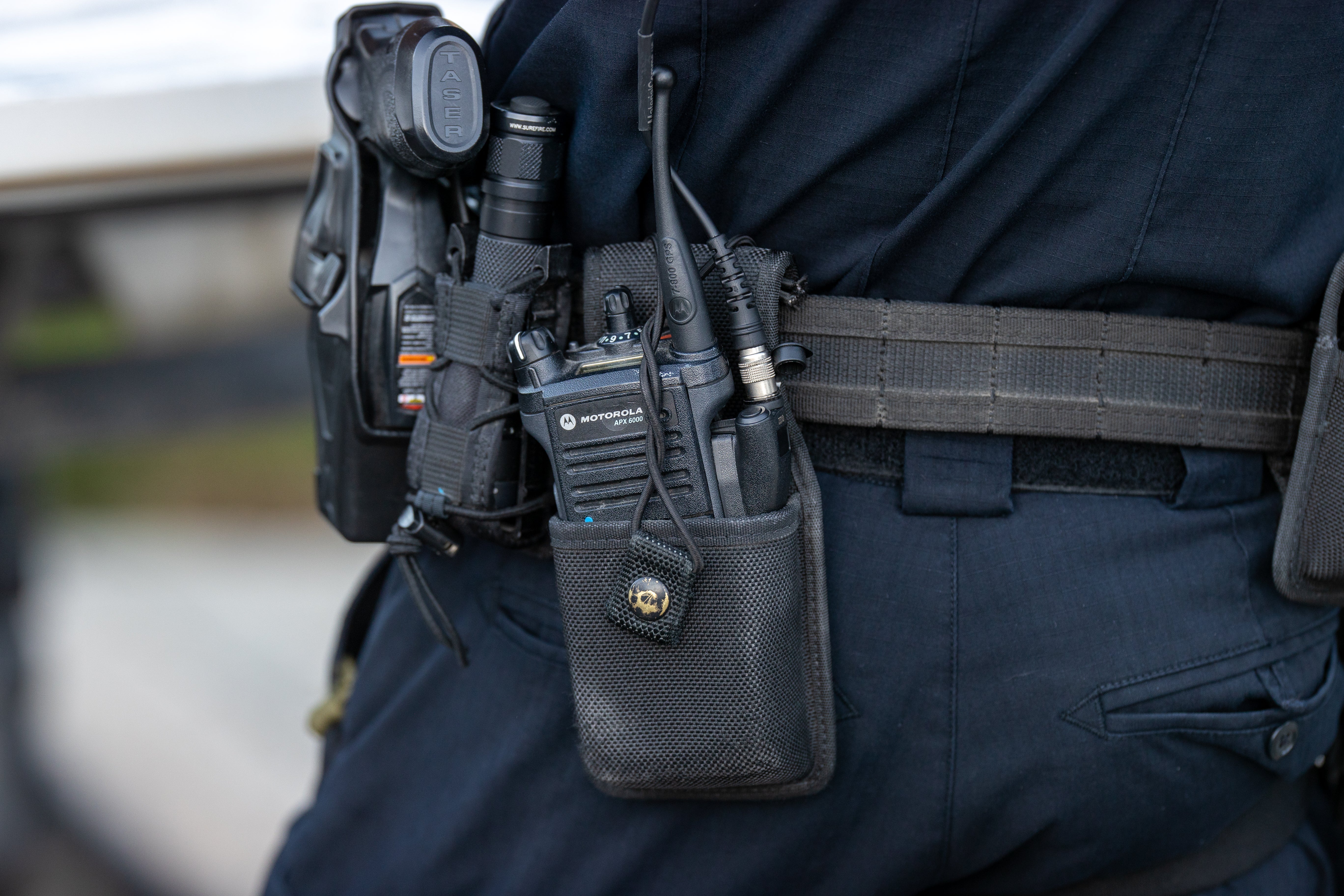 Material Communications Poltact Amplified PTT for Headset w/ Quick Disconnect(Hirose): NATO/Military Wiring, Gentex, Ops-Core, OTTO, 3M Peltor ComTac, XPI, MSA, Helicopter, & More - Hytera HP6 & HP7 Series, X1e, X1p, Z1p & More