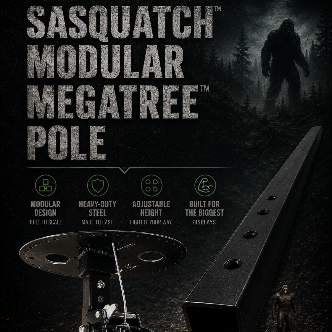 Sasquatch™ Modular MegaTree™ Pole - The Giant of Holiday Light Shows