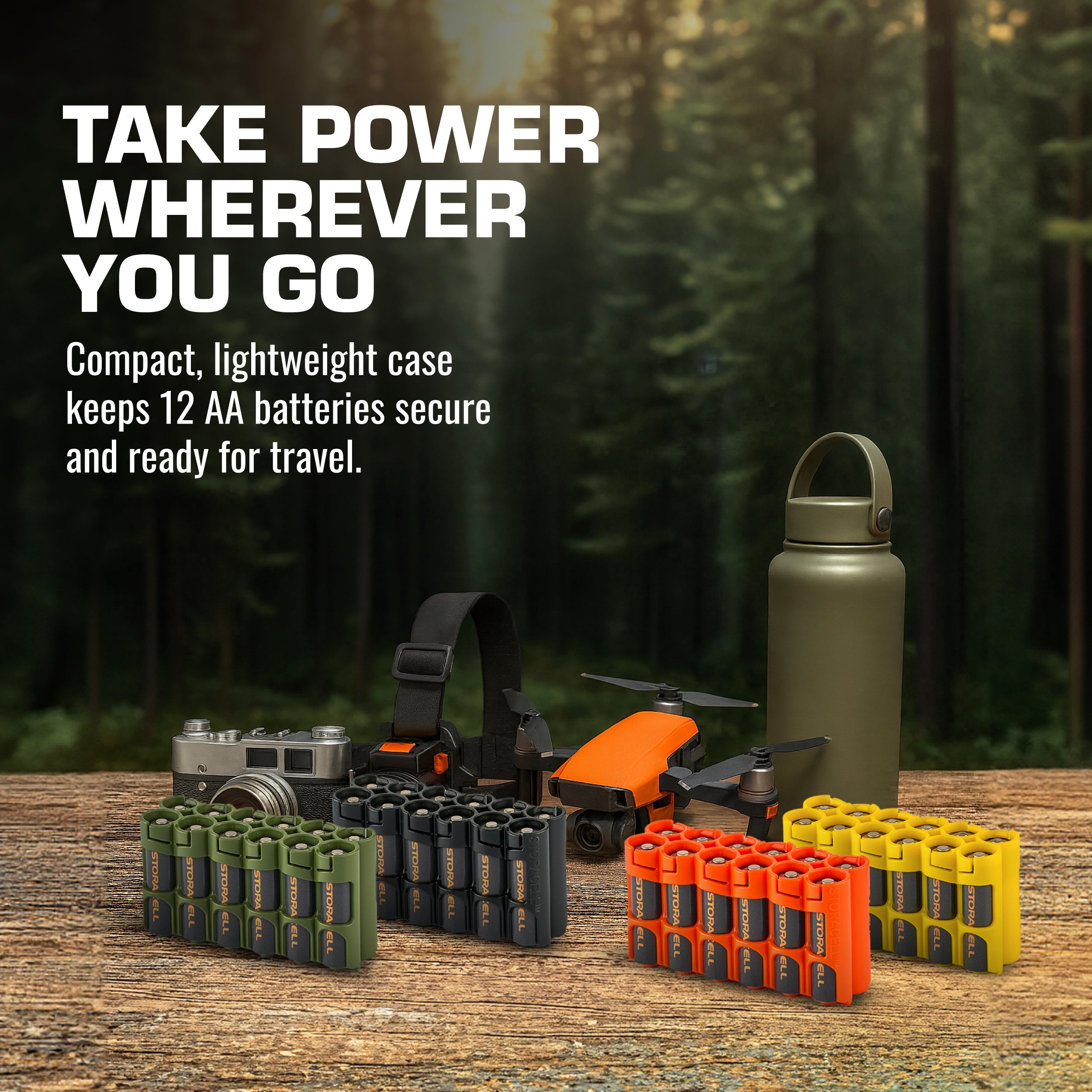 Storacell 12 AA Pack Battery Caddy (Military Green)