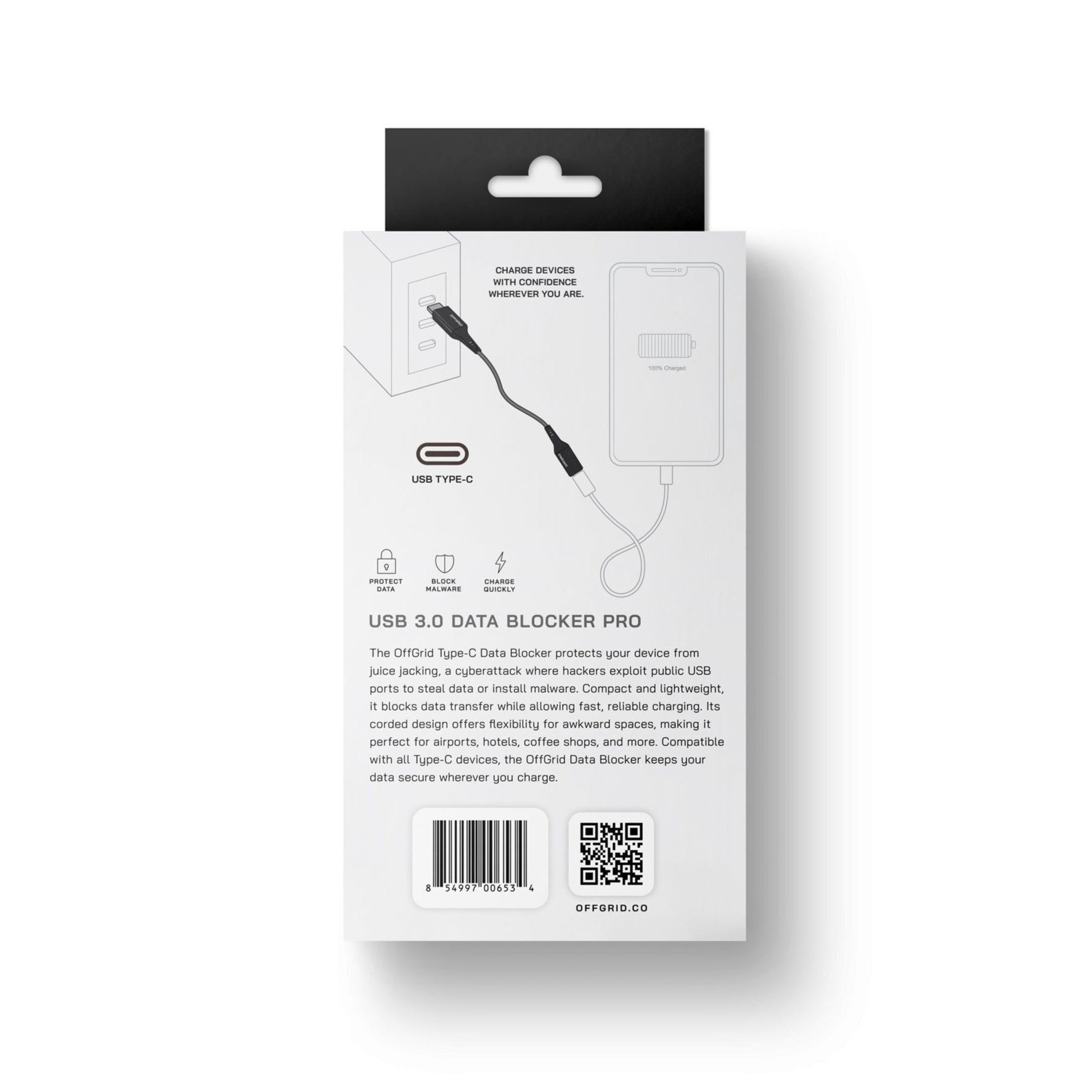 Offgrid USB Data Blocker Pro - Cabled