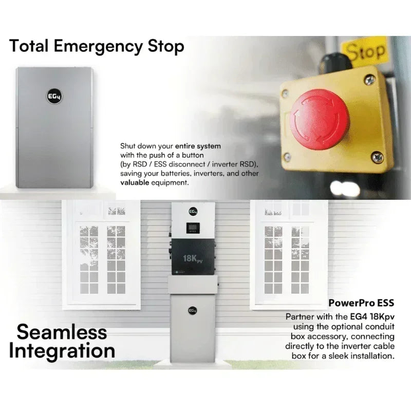 EG4 18K PowerPro ESS 14.3kWh - 28.6kWh Capacity | EG4-18Kpv & EG4-PowerPro WallMount Battery Bundle