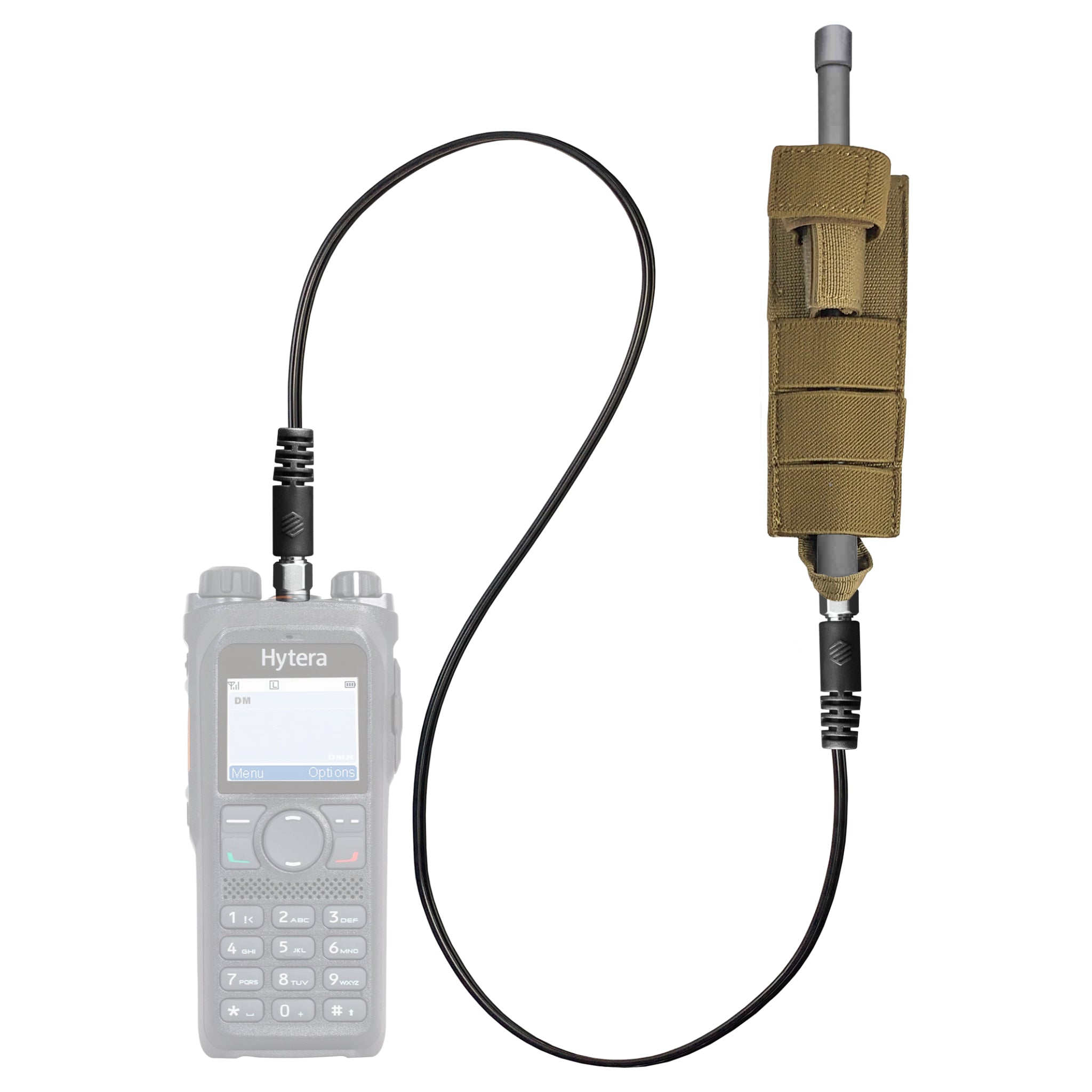 Comm Gear Supply Antenna Relocation Kit (Black, Tan, or Green) - Hytera w/ SMA Antenna