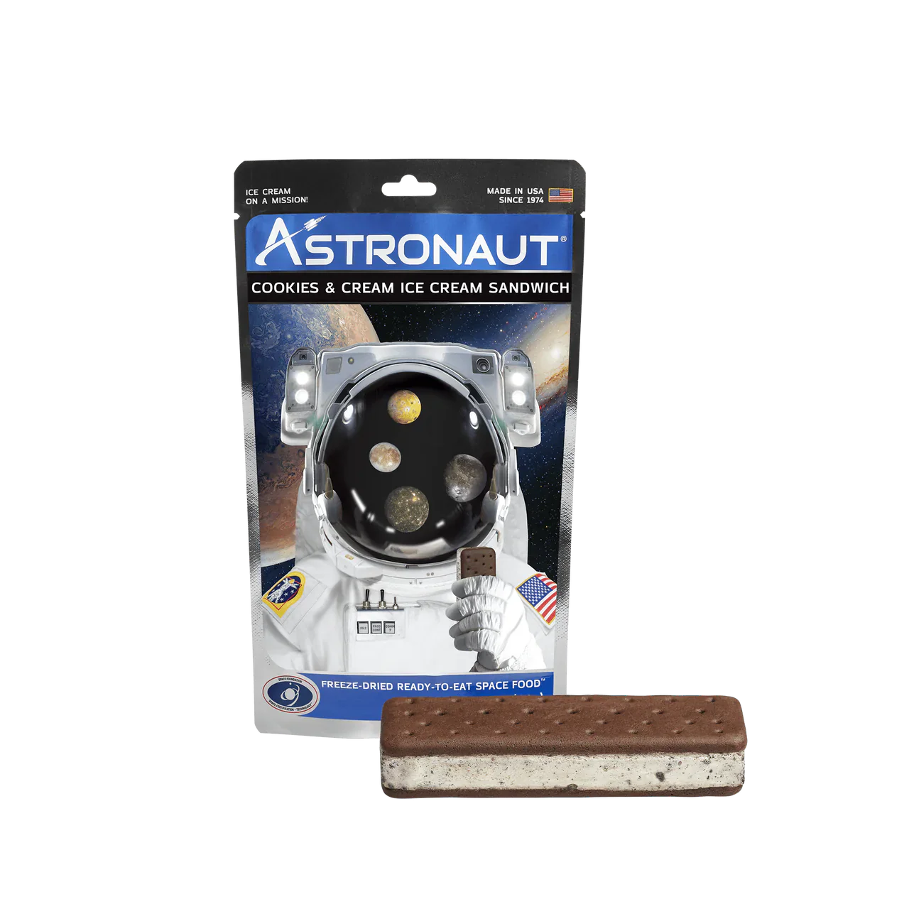 Astronaut Cookies & Cream Ice Cream Sandwich, Freeze Dried