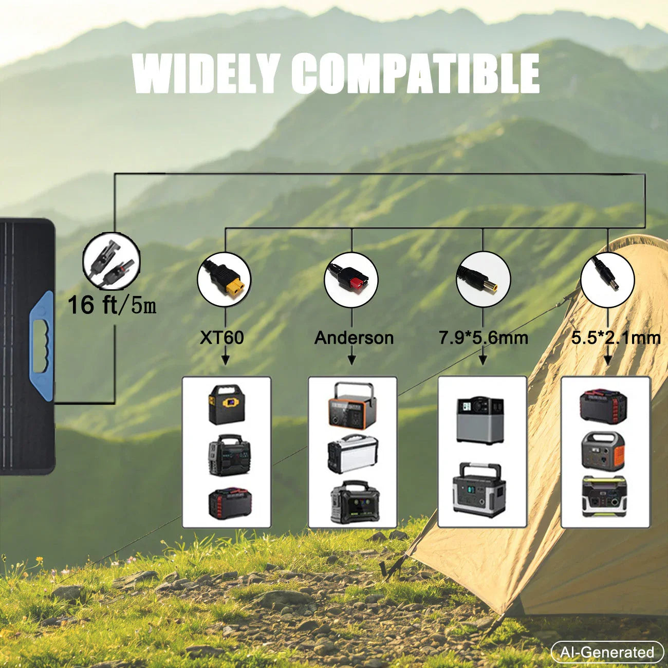 LensunSolar 400W Waterproof Foldable Solar Panel