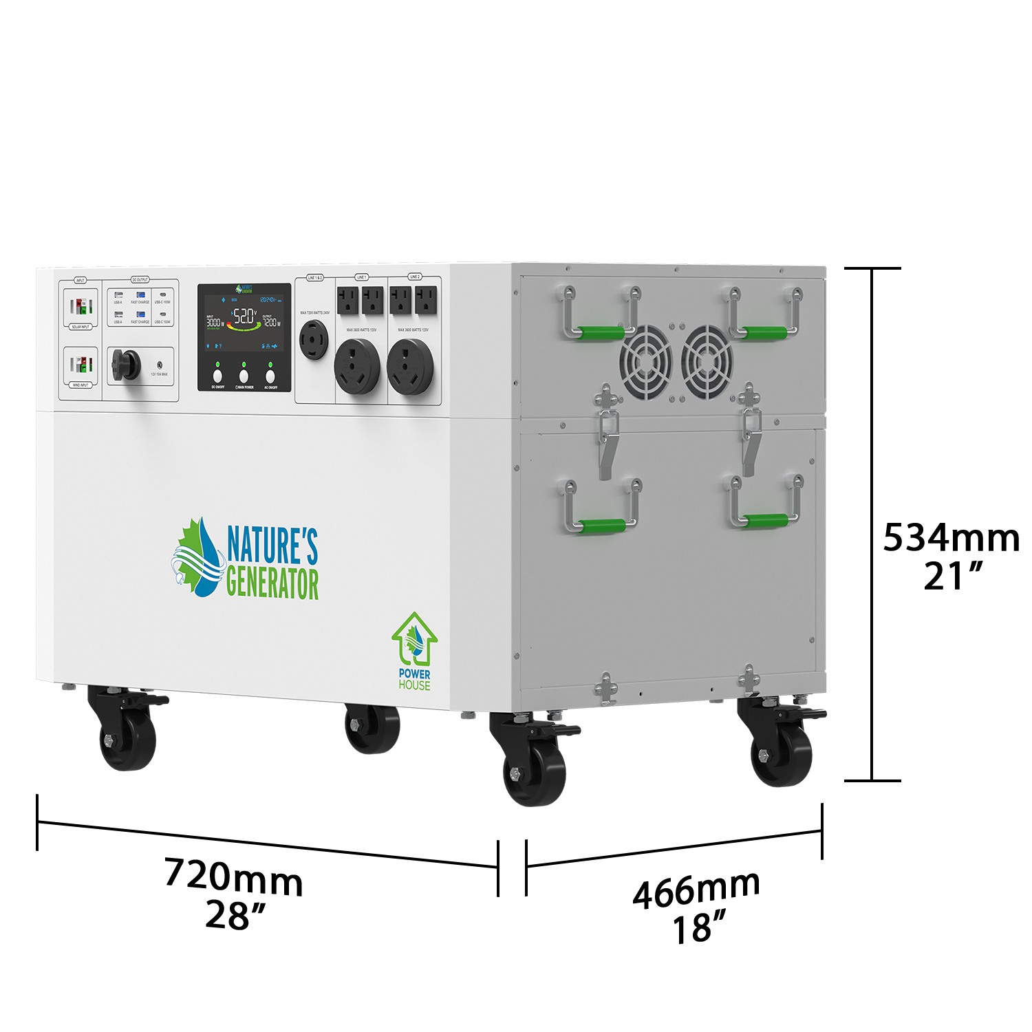 Nature's Generator Powerhouse Gen 2 Solar Generator and Transfer Switch