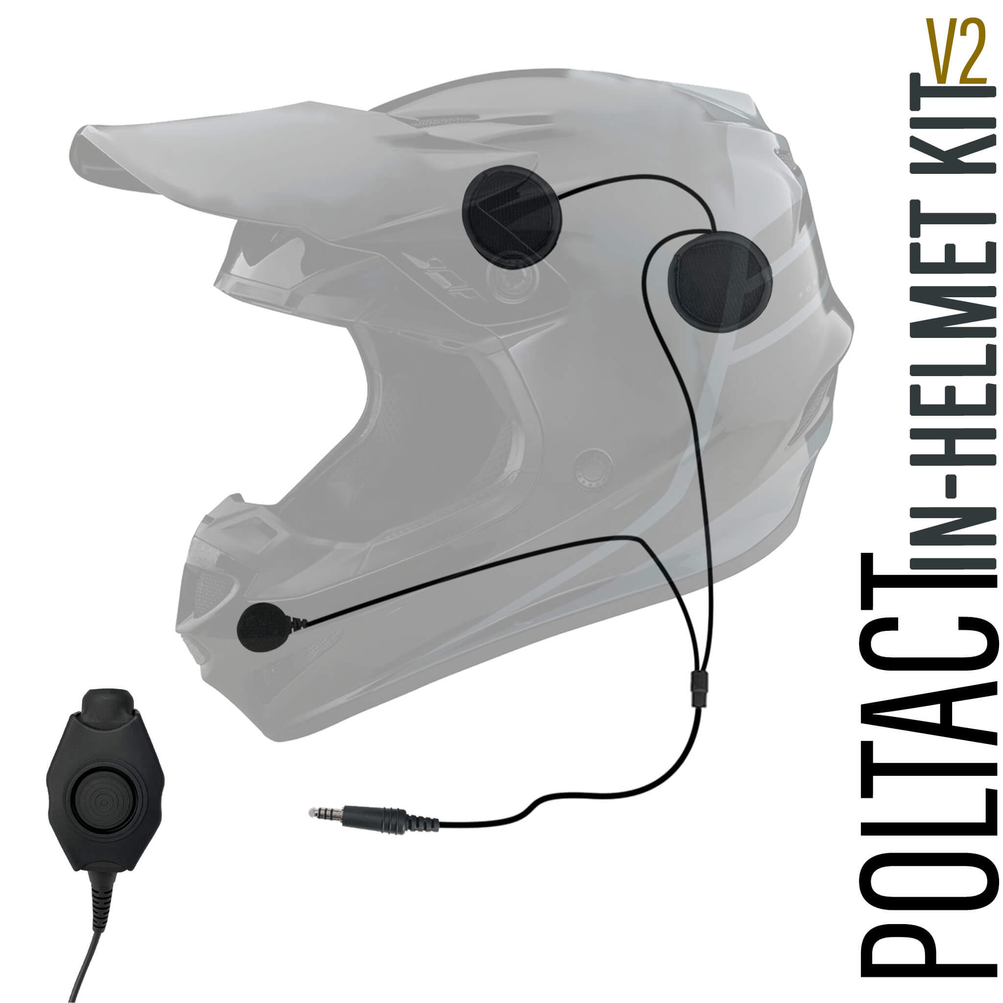 Material Communications Poltact Tactical In Helmet & Push To Talk Kit - Motorola: APX (Apex) Series, XPR Series, SRX2200, & More