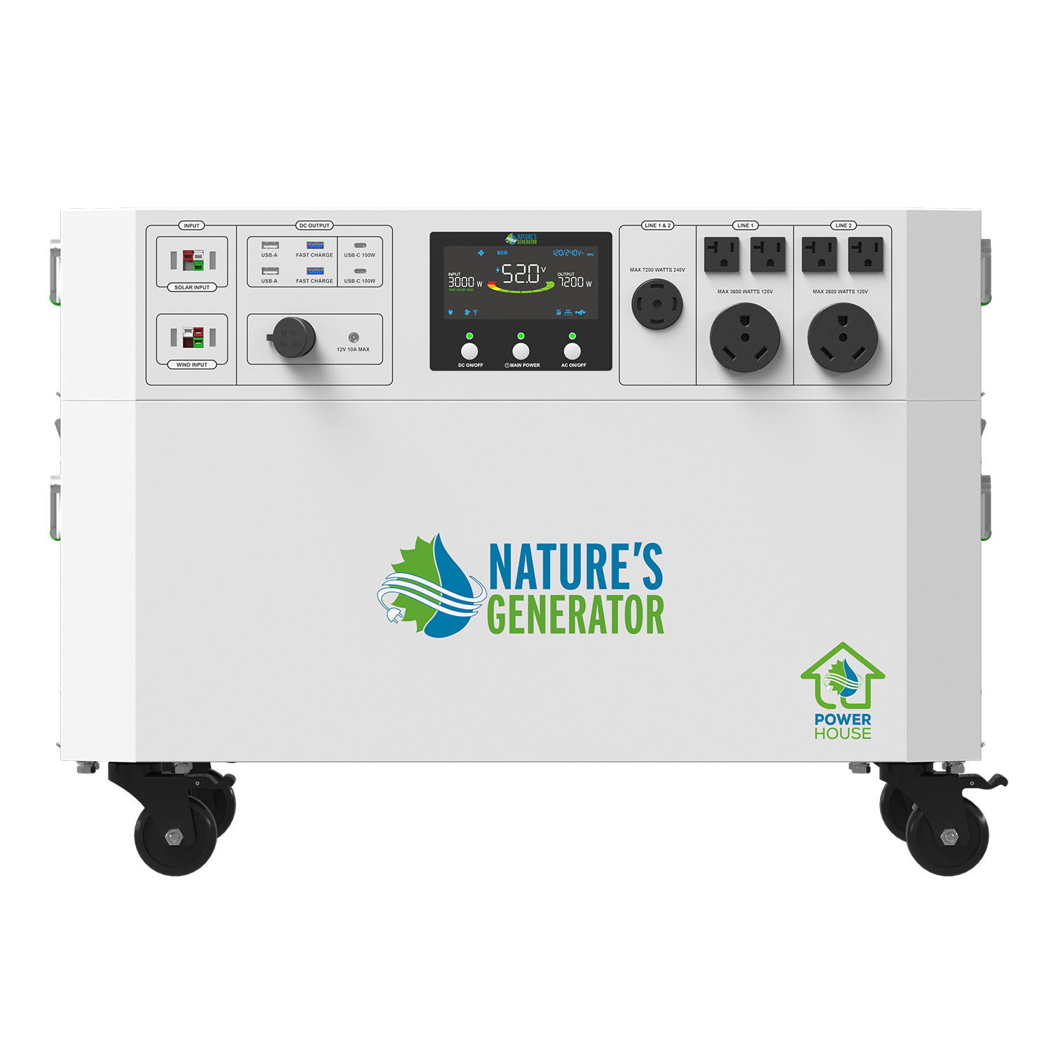 Nature's Generator Powerhouse Gen 2 Solar Generator and Transfer Switch