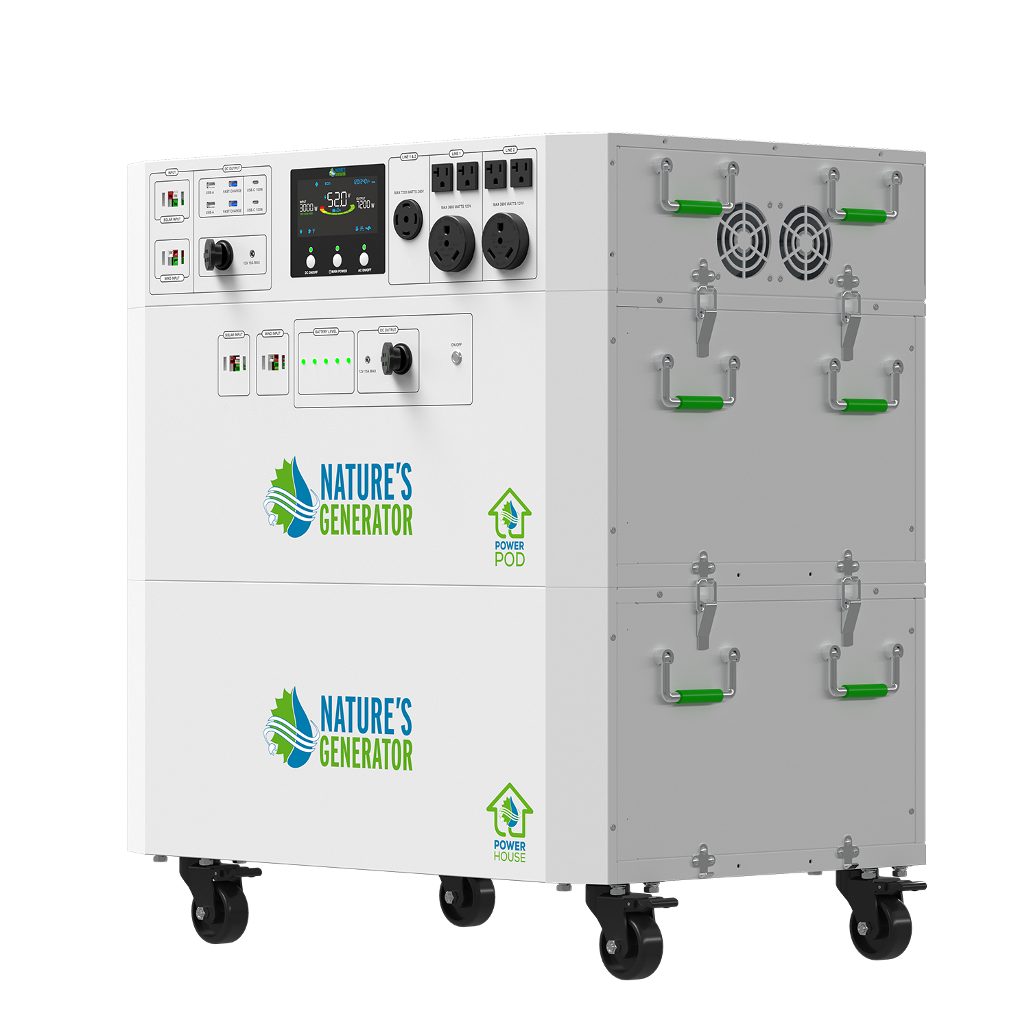 Nature's Generator Powerhouse Gen 2 Solar Generator and Transfer Switch