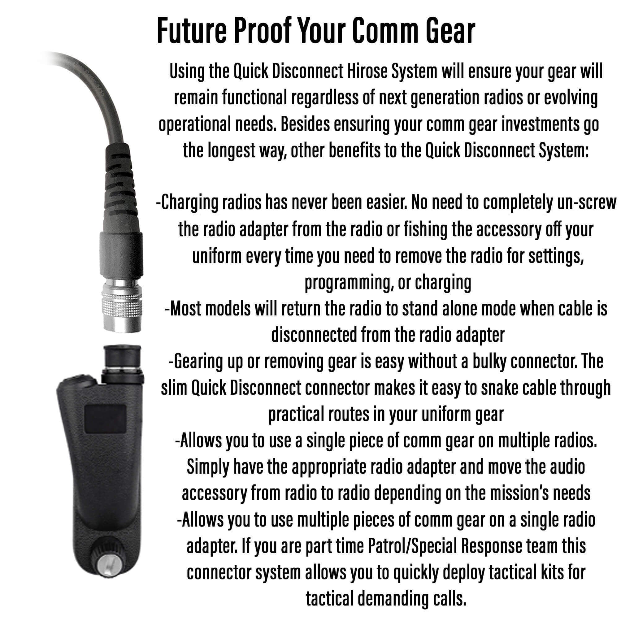 Material Communications Poltact Amplified PTT for Headset w/ Quick Disconnect(Hirose): NATO/Military Wiring, Gentex, Ops-Core, OTTO, 3M Peltor ComTac, XPI, MSA, Helicopter, & More - Quick Disconnect Hytera PT-580, PD7 Series, PD982 & More