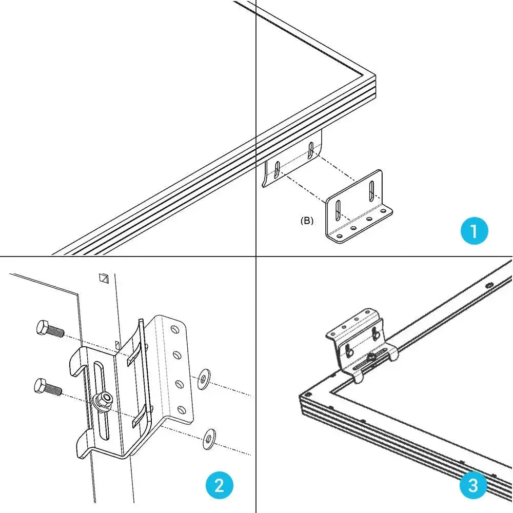Renogy Solar Panel Mounting Curved Z Bracket -- Set of 4