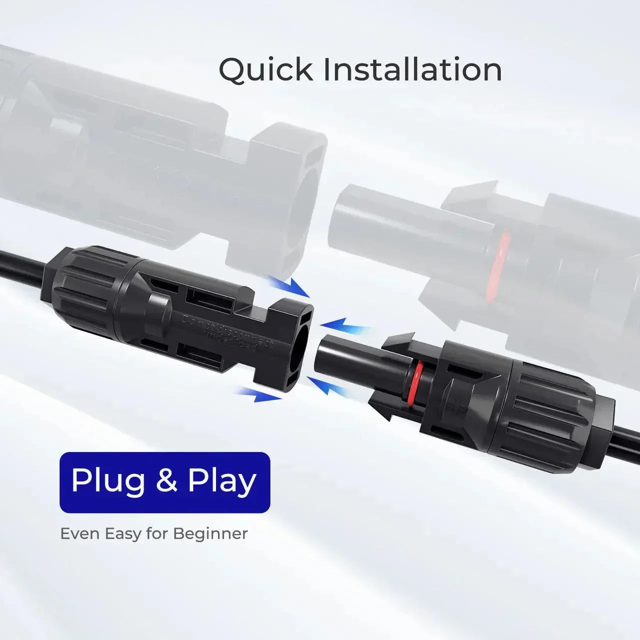 Solar Connectors Y Branch Parallel Adapter Cable MMF+FFM Pair