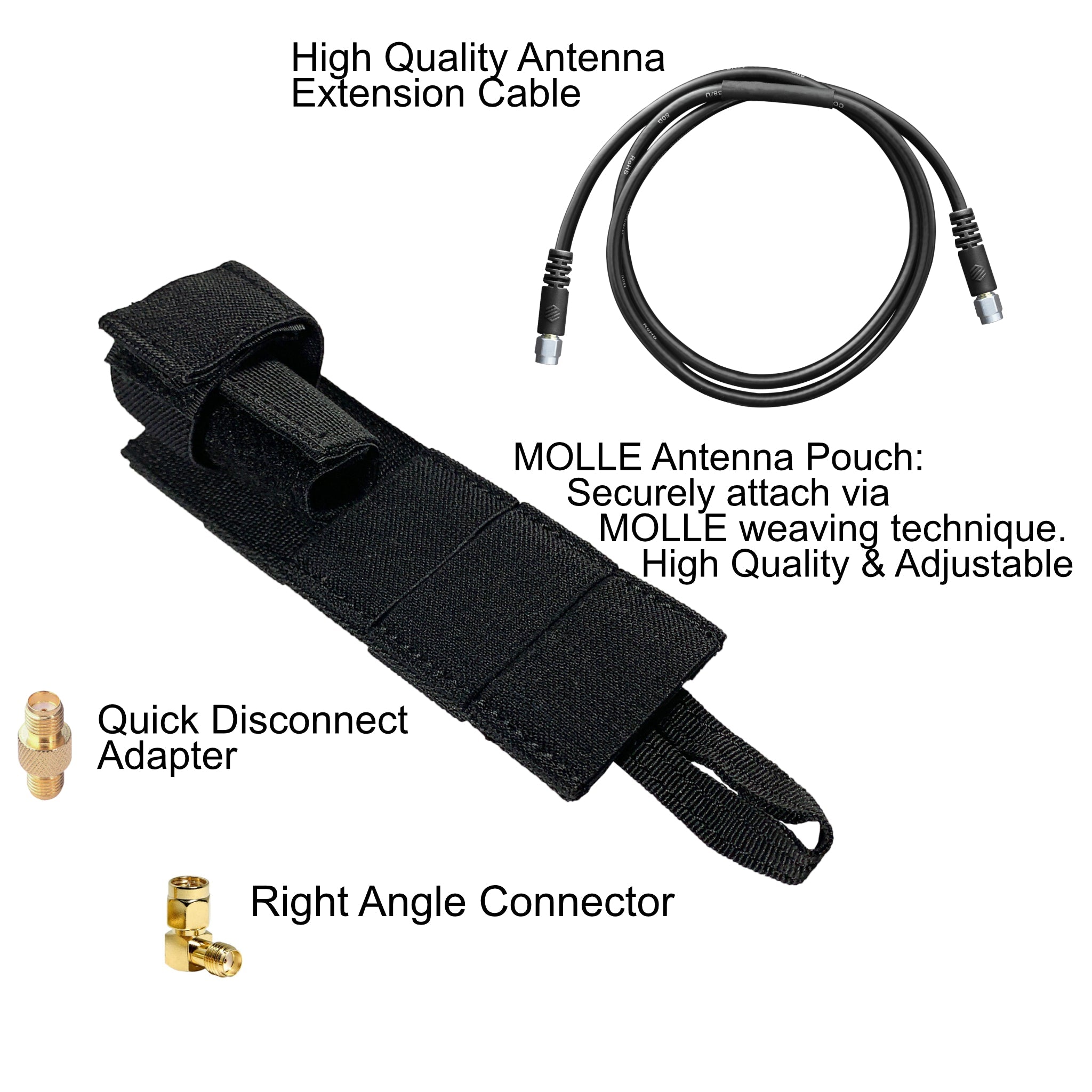 Comm Gear Supply Antenna Relocation Kit (Black, Tan, or Green) - Hytera w/ SMA Antenna