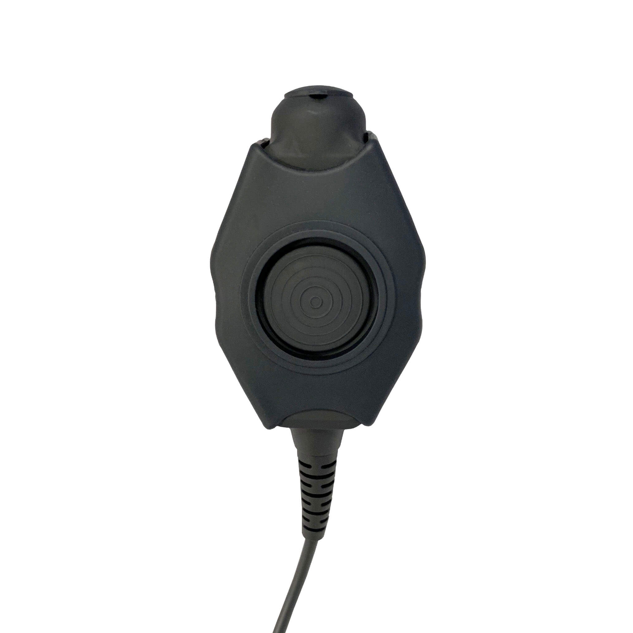 Material Communications Poltact Amplified PTT for Headset w/ Quick Disconnect(Hirose): NATO/Military Wiring, Gentex, Ops-Core, OTTO, 3M Peltor ComTac, XPI, MSA, Helicopter, & More - Quick Disconnect Hytera PT-580, PD7 Series, PD982 & More
