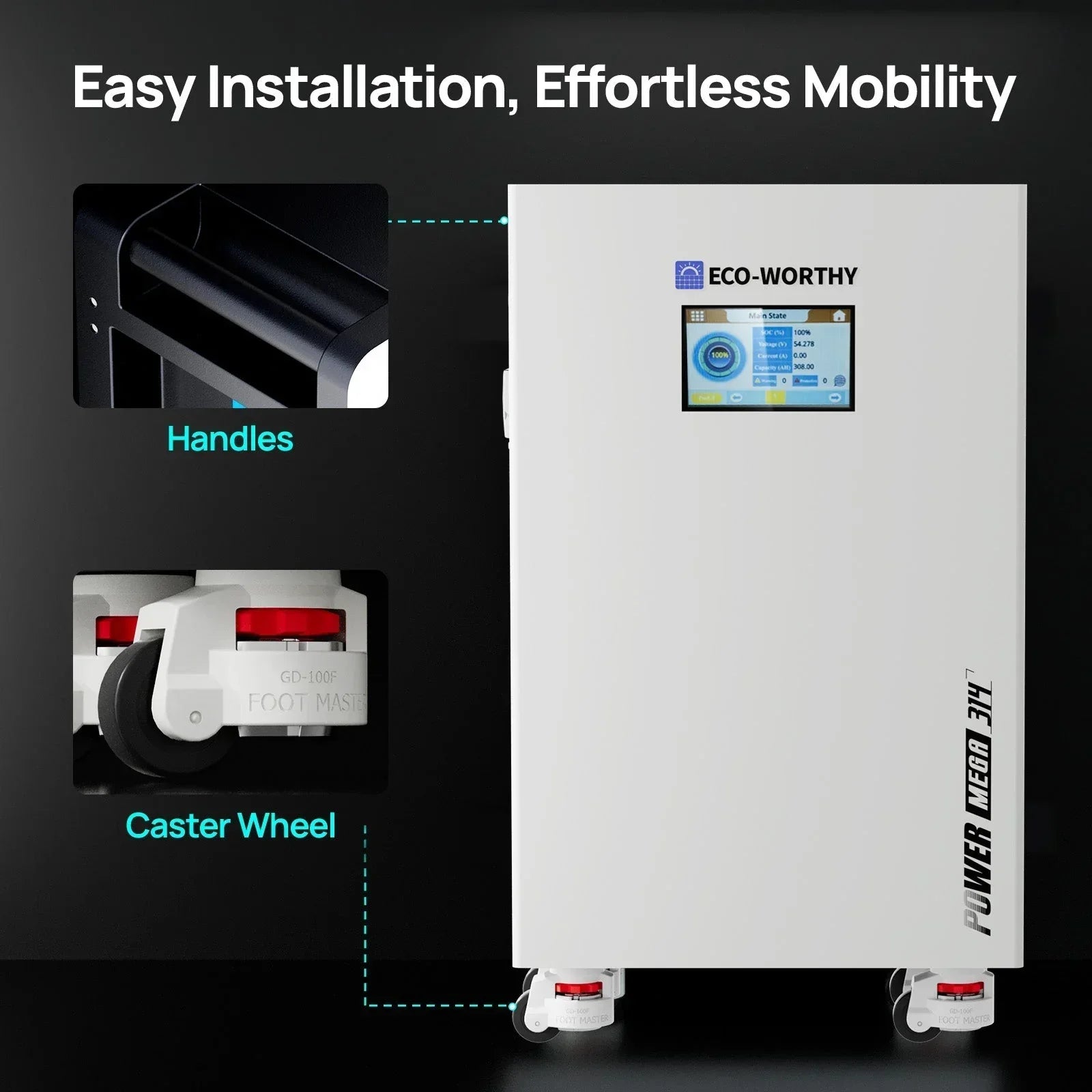 Eco-Worthy 10kW Home Backup Solar Power Bundle | PowerMega 314 51.2V 314Ah Battery and 48V 10000w Off Grid Inverter