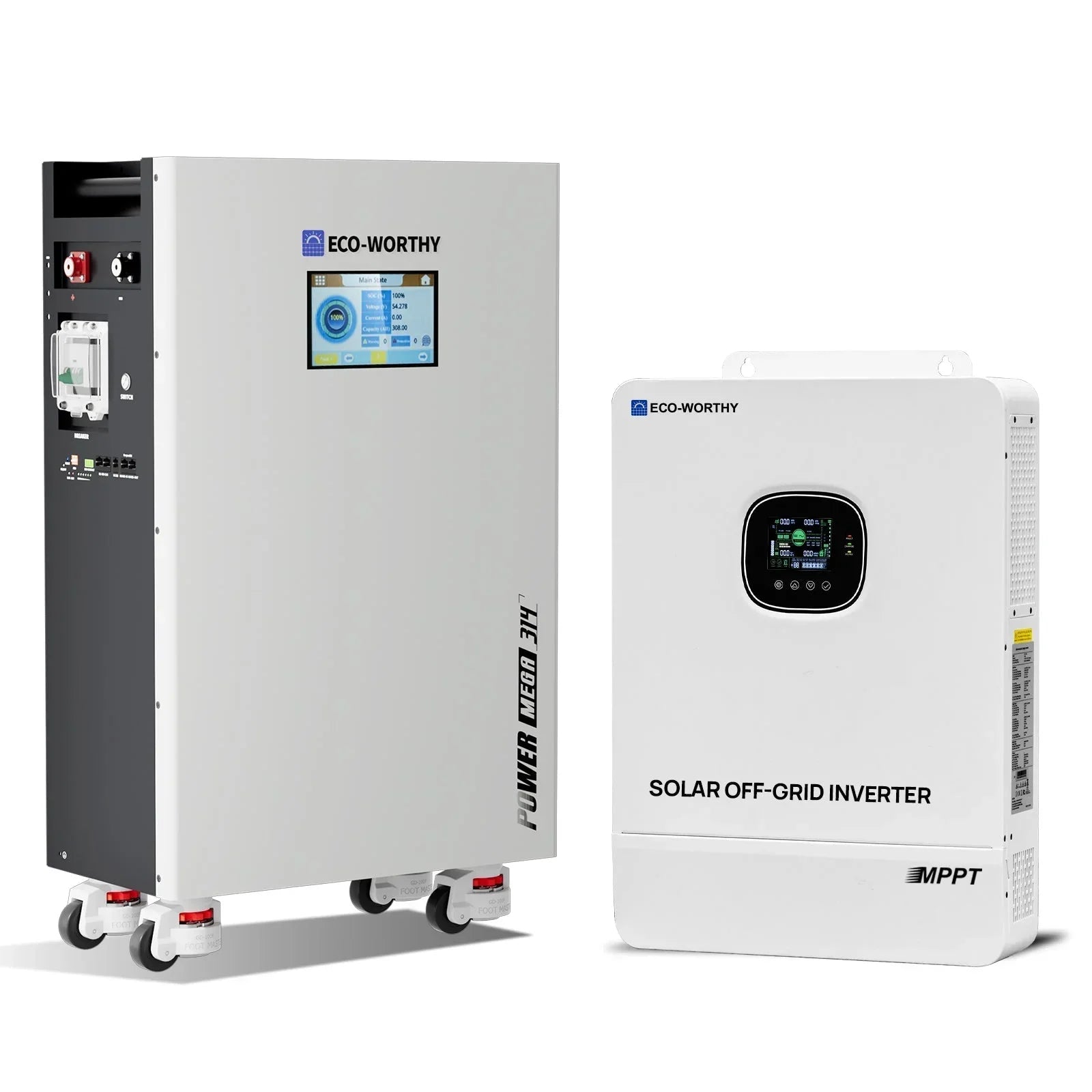 Eco-Worthy 10kW Home Backup Solar Power Bundle | PowerMega 314 51.2V 314Ah Battery and 48V 10000w Off Grid Inverter