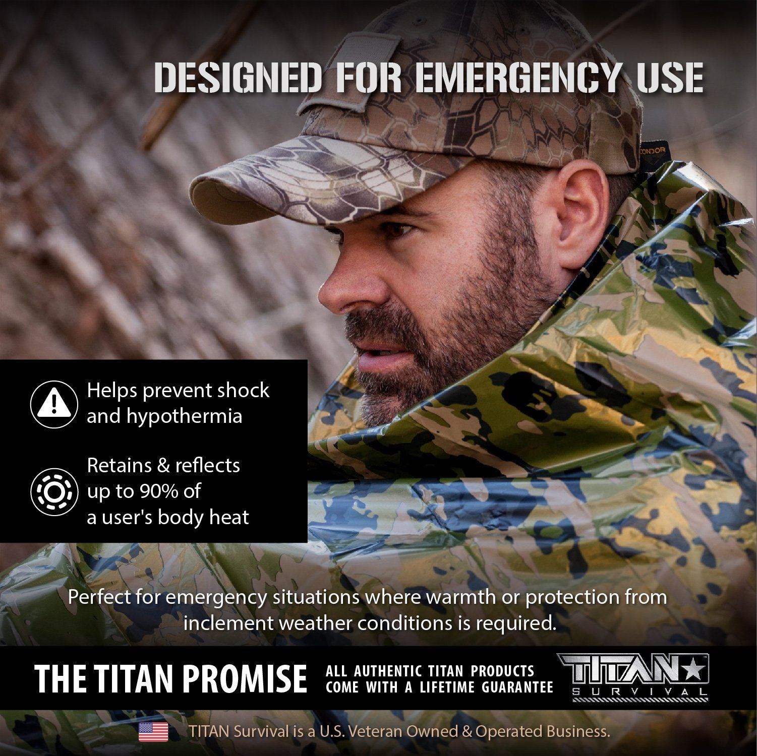 TITAN Survival Emergency Survival Blankets, 5-Pack