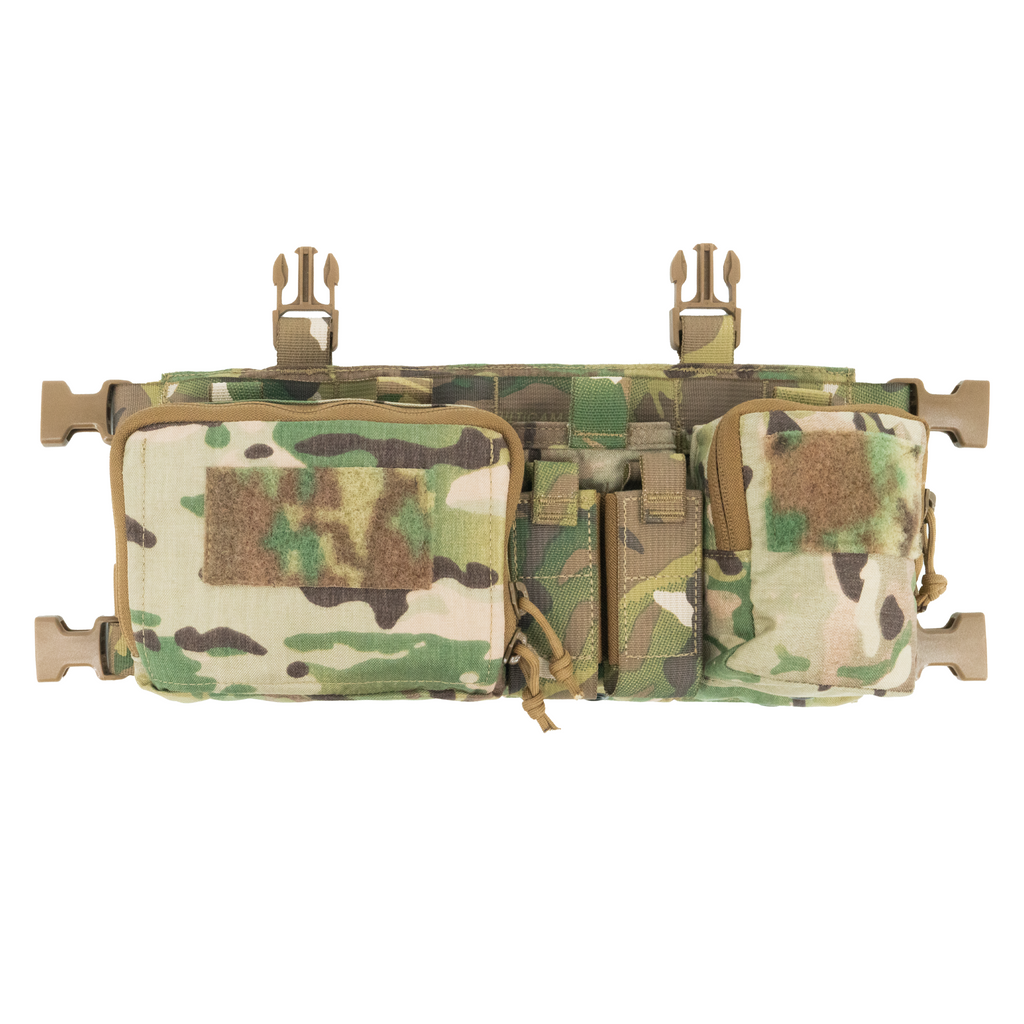 Haley Strategic Partners D3CR-H |  Chest Rig |  Supports .308 Platforms |  Nylon Construction |  Coyote Brown |  Includes (4) Rifle Magazine Pouches |  (2) Pistol Pouches |  (1) Large Pouch |  (1) Small Pouch