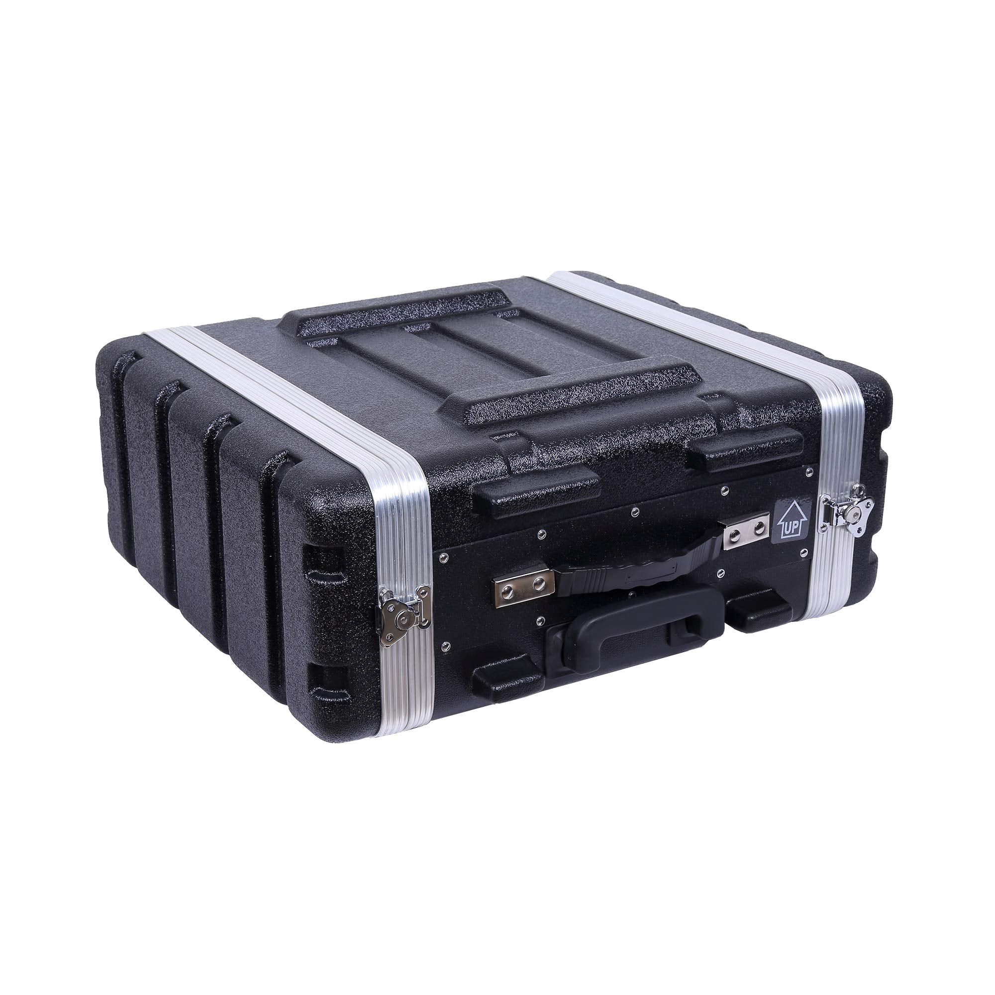 Crossrock Cases Stackable Rack Case with Wheels fits Standard 19.25” Depth, Polyethylene Hard-Shell Construction with Heavy Duty Hardware