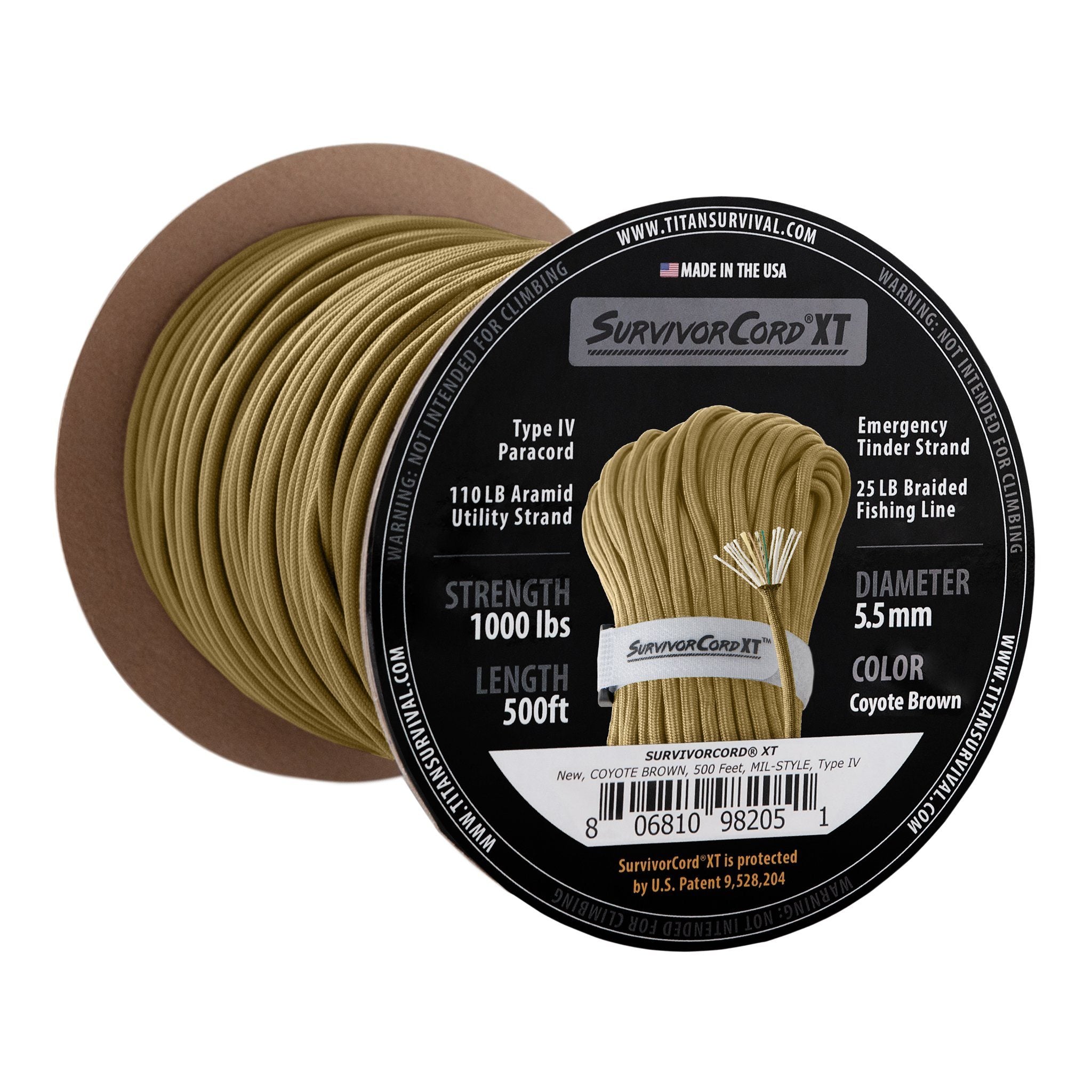 TITAN Survival SurvivorCord XT Spool, 500 FOOT