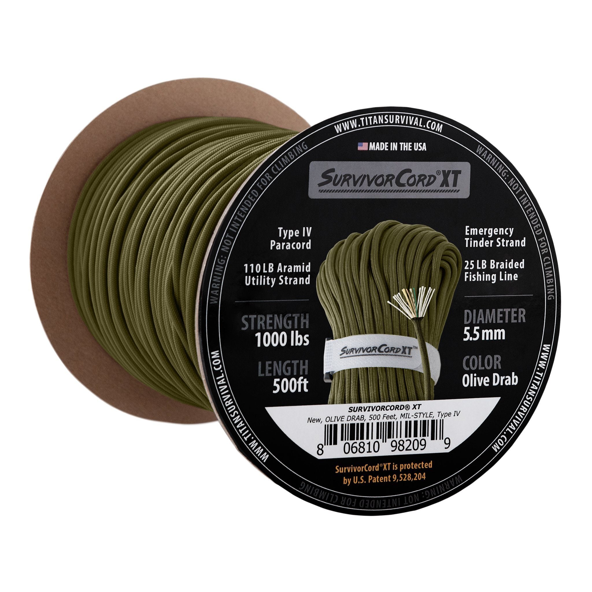 TITAN Survival SurvivorCord XT Spool, 500 FOOT