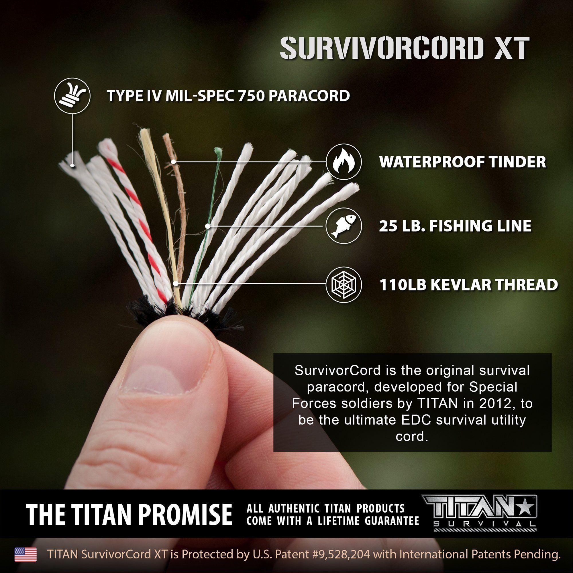 TITAN Survival SurvivorCord XT Spool, 500 FOOT